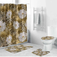 African Leopard Floral Pattern Bathroom Set Savannah Gold