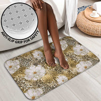 African Leopard Floral Pattern Bathroom Set Savannah Gold