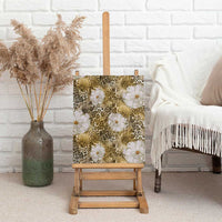 African Leopard Floral Pattern Canvas Wall Art Savannah Gold