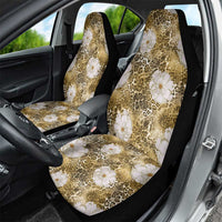 African Leopard Floral Pattern Car Seat Cover Savannah Gold