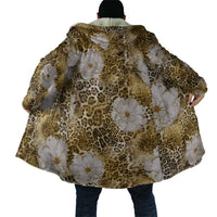 African Leopard Floral Pattern Cloak Savannah Gold