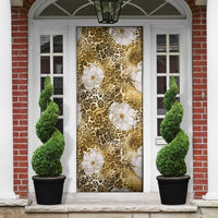 African Leopard Floral Pattern Door Cover Savannah Gold