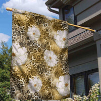 African Leopard Floral Pattern Garden Flag Savannah Gold