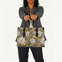 African Leopard Floral Pattern Leather Bag Savannah Gold