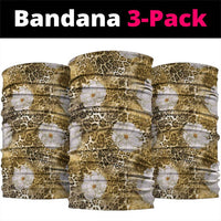 African Leopard Floral Pattern Neck Gaiter Savannah Gold