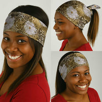 African Leopard Floral Pattern Neck Gaiter Savannah Gold