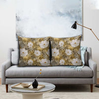 African Leopard Floral Pattern Pillow Cover Savannah Gold