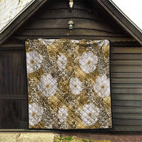 African Leopard Floral Pattern Quilt Savannah Gold