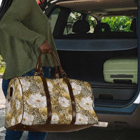 African Leopard Floral Pattern Travel Bag Savannah Gold