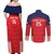 Custom Panama Football Couples Matching Off Shoulder Maxi Dress and Long Sleeve Button Shirt Go Los Canaleros Go