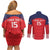 Custom Panama Football Couples Matching Off Shoulder Short Dress and Long Sleeve Button Shirt Go Los Canaleros Go