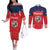 Custom Panama Football Couples Matching Off The Shoulder Long Sleeve Dress and Long Sleeve Button Shirt Go Los Canaleros Go
