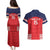 Custom Panama Football Couples Matching Puletasi and Hawaiian Shirt Go Los Canaleros Go