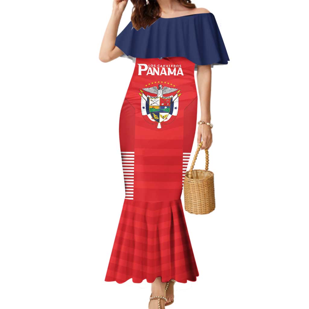 Custom Panama Football Family Matching Mermaid Dress and Hawaiian Shirt Go Los Canaleros Go