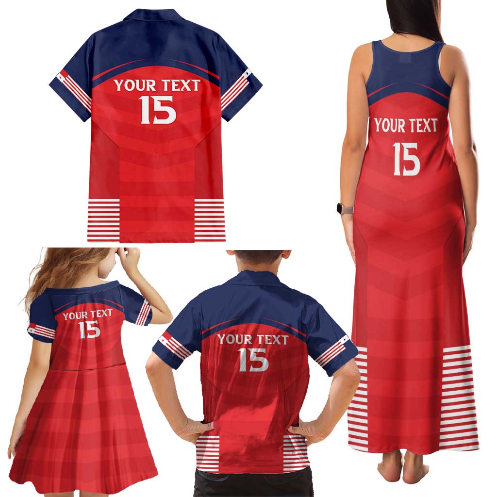Custom Panama Football Family Matching Tank Maxi Dress and Hawaiian Shirt Go Los Canaleros Go