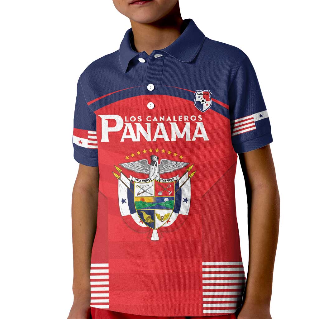 Custom Panama Football Kid Polo Shirt Go Los Canaleros Go