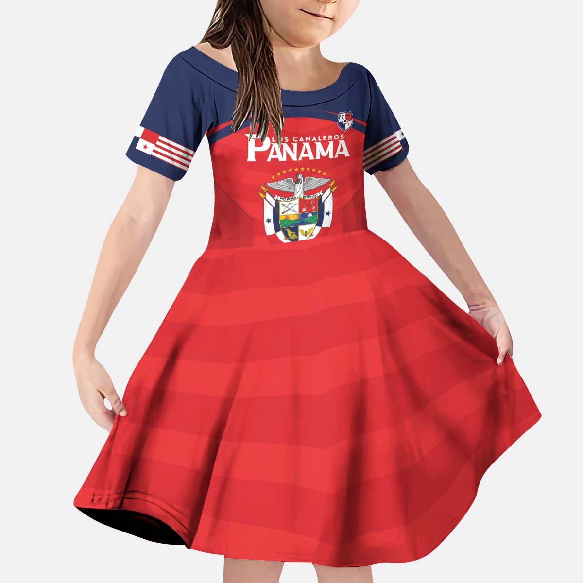 Custom Panama Football Kid Short Sleeve Dress Go Los Canaleros Go
