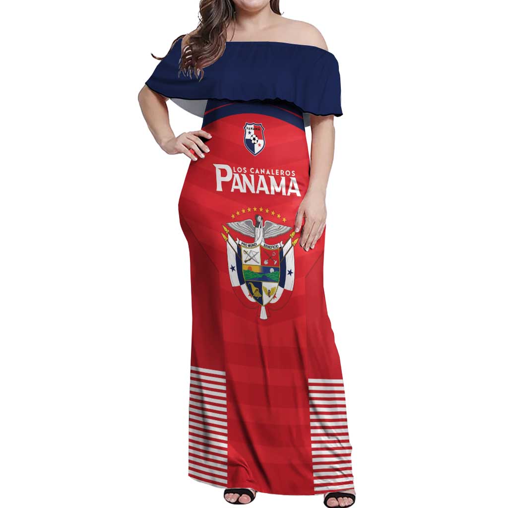 Custom Panama Football Off Shoulder Maxi Dress Go Los Canaleros Go