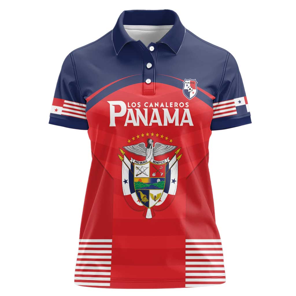 Custom Panama Football Women Polo Shirt Go Los Canaleros Go