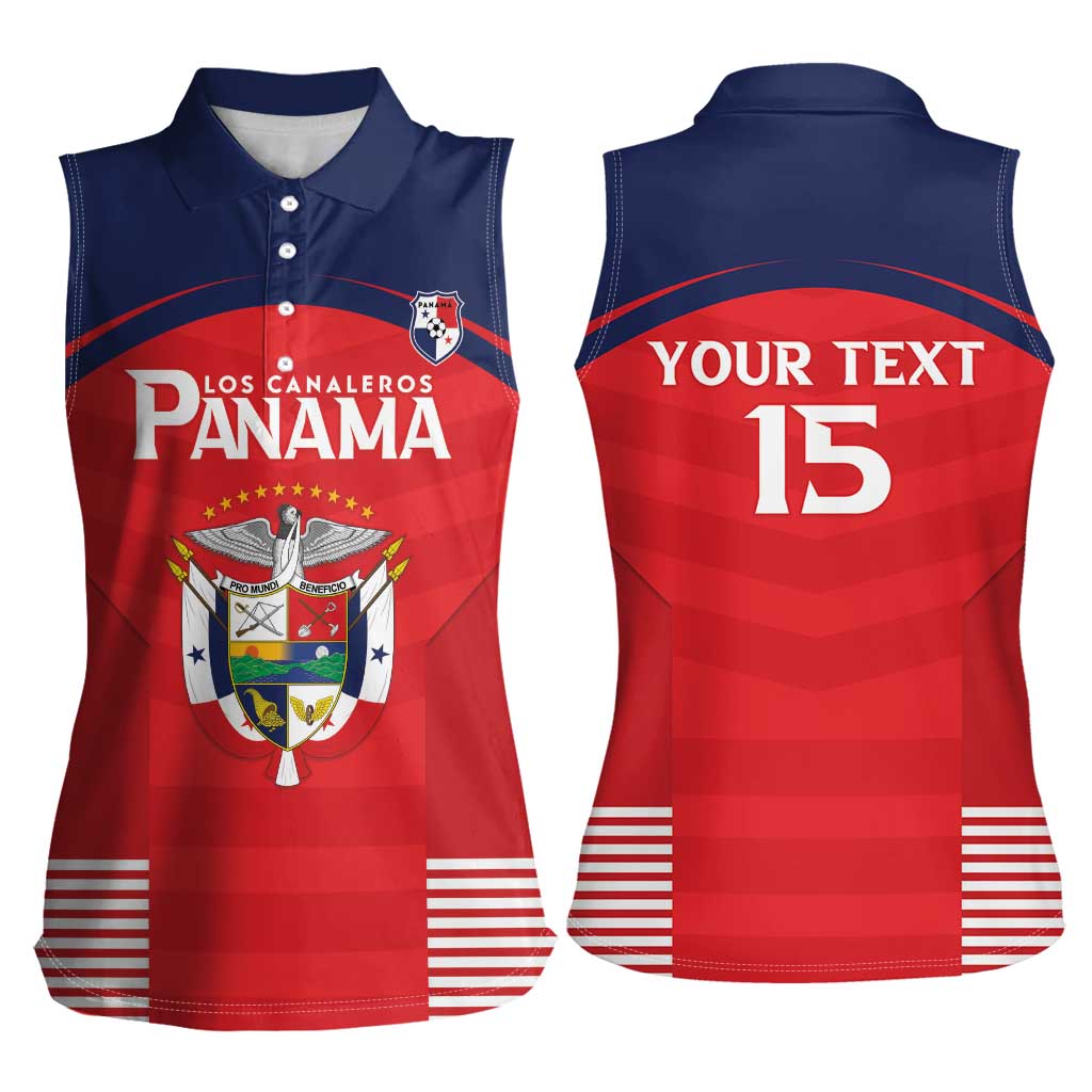 Custom Panama Football Women Sleeveless Polo Shirt Go Los Canaleros Go