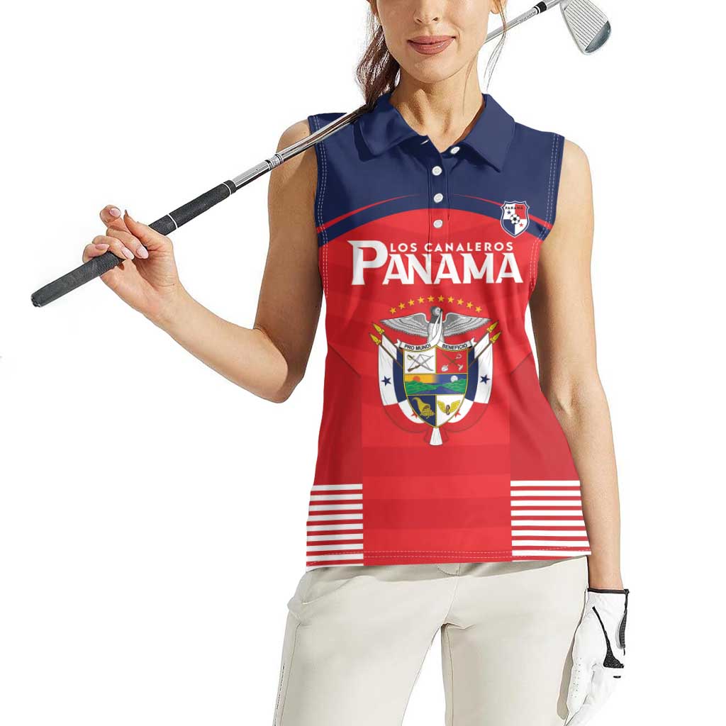 Custom Panama Football Women Sleeveless Polo Shirt Go Los Canaleros Go