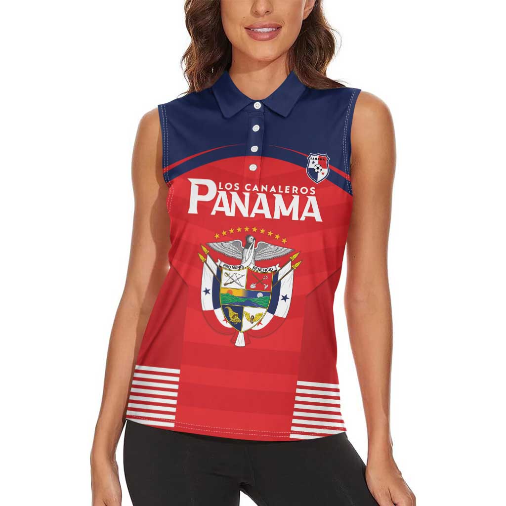 Custom Panama Football Women Sleeveless Polo Shirt Go Los Canaleros Go