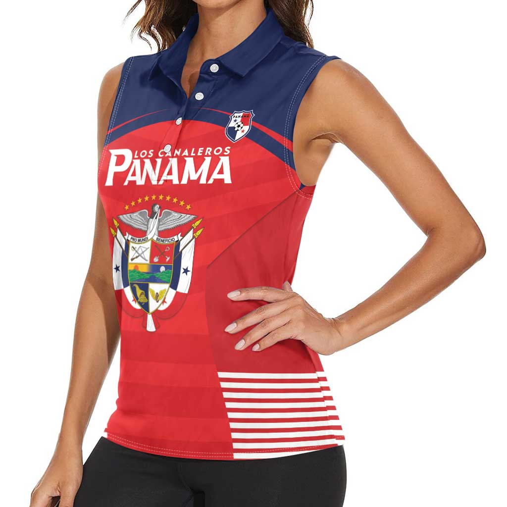 Custom Panama Football Women Sleeveless Polo Shirt Go Los Canaleros Go