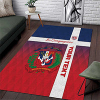 Custom Dominican Republic Football Area Rug Come On Los Quisqueyanos