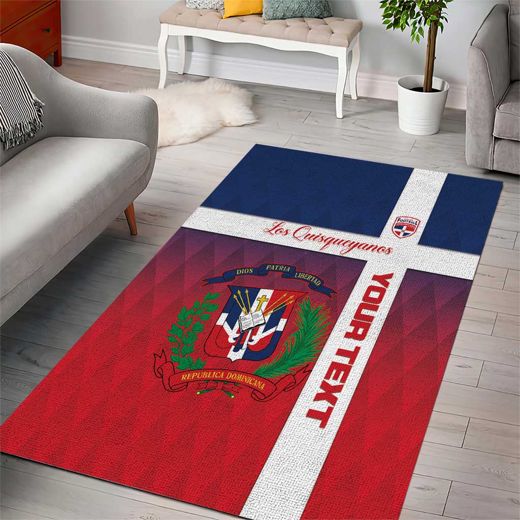 Custom Dominican Republic Football Area Rug Come On Los Quisqueyanos