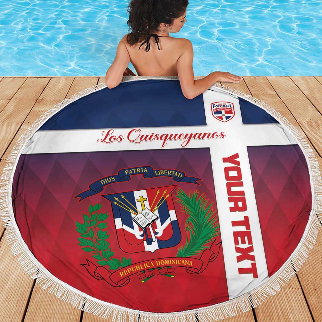 Custom Dominican Republic Football Beach Blanket Come On Los Quisqueyanos