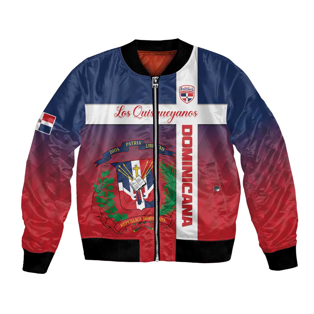 Custom Dominican Republic Football Bomber Jacket Come On Los Quisqueyanos