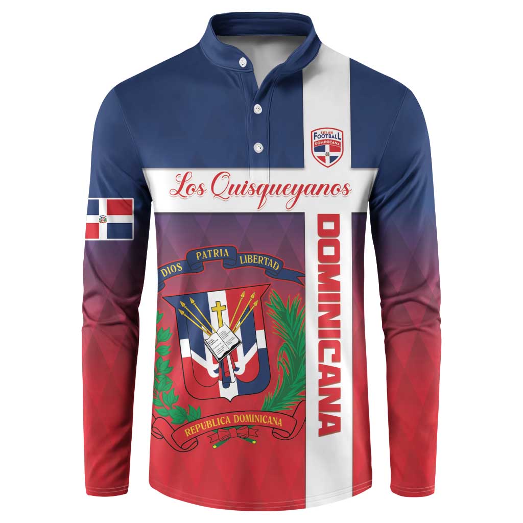 Custom Dominican Republic Football Button Sweatshirt Come On Los Quisqueyanos