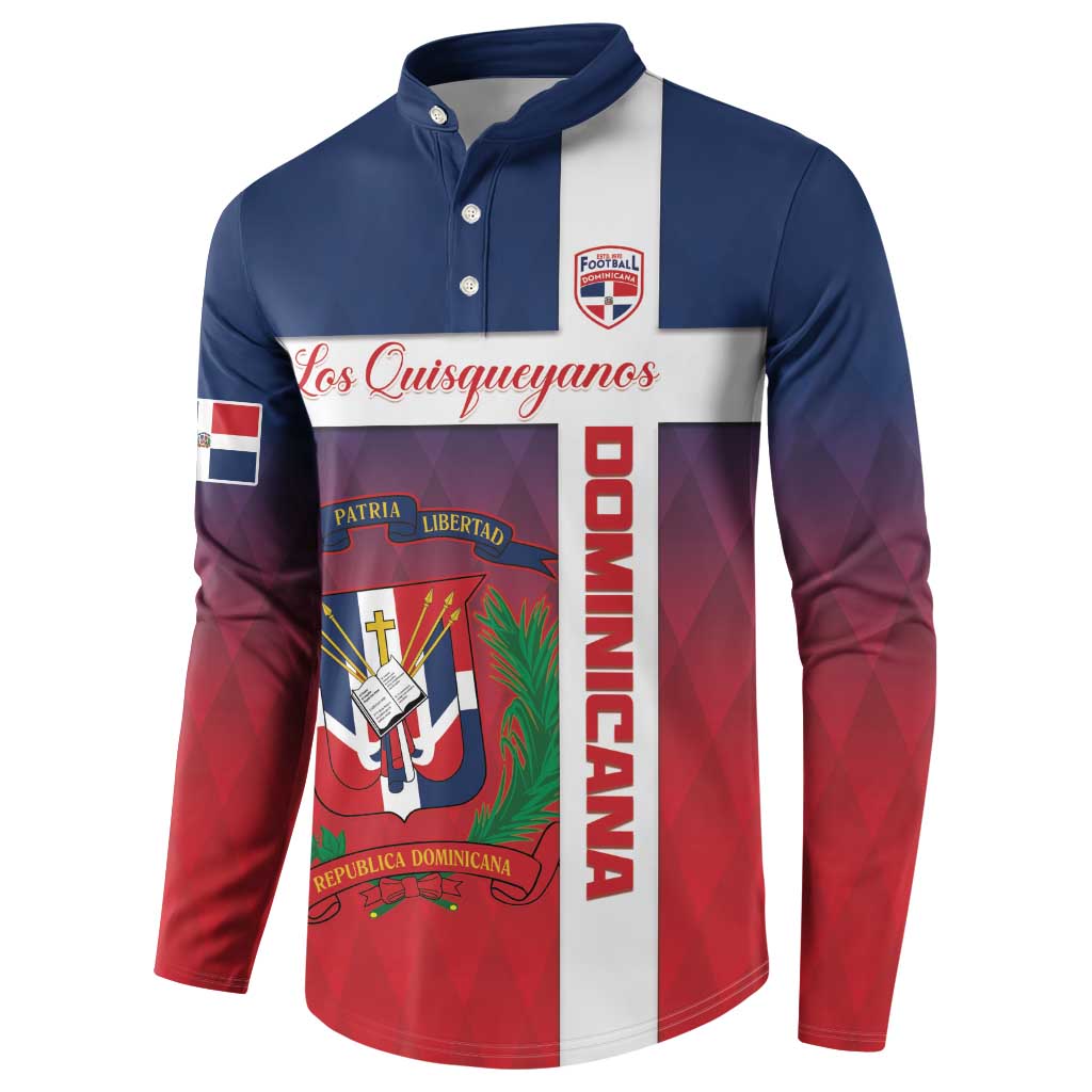 Custom Dominican Republic Football Button Sweatshirt Come On Los Quisqueyanos