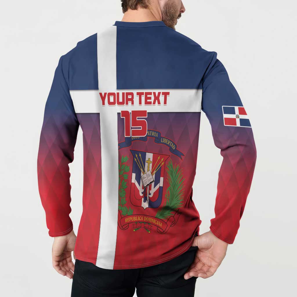 Custom Dominican Republic Football Button Sweatshirt Come On Los Quisqueyanos