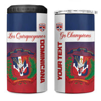 Custom Dominican Republic Football 4 in 1 Can Cooler Tumbler Come On Los Quisqueyanos