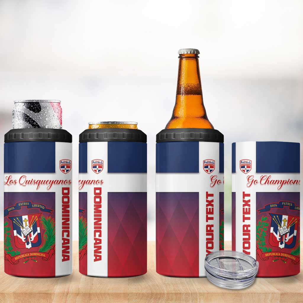 Custom Dominican Republic Football 4 in 1 Can Cooler Tumbler Come On Los Quisqueyanos