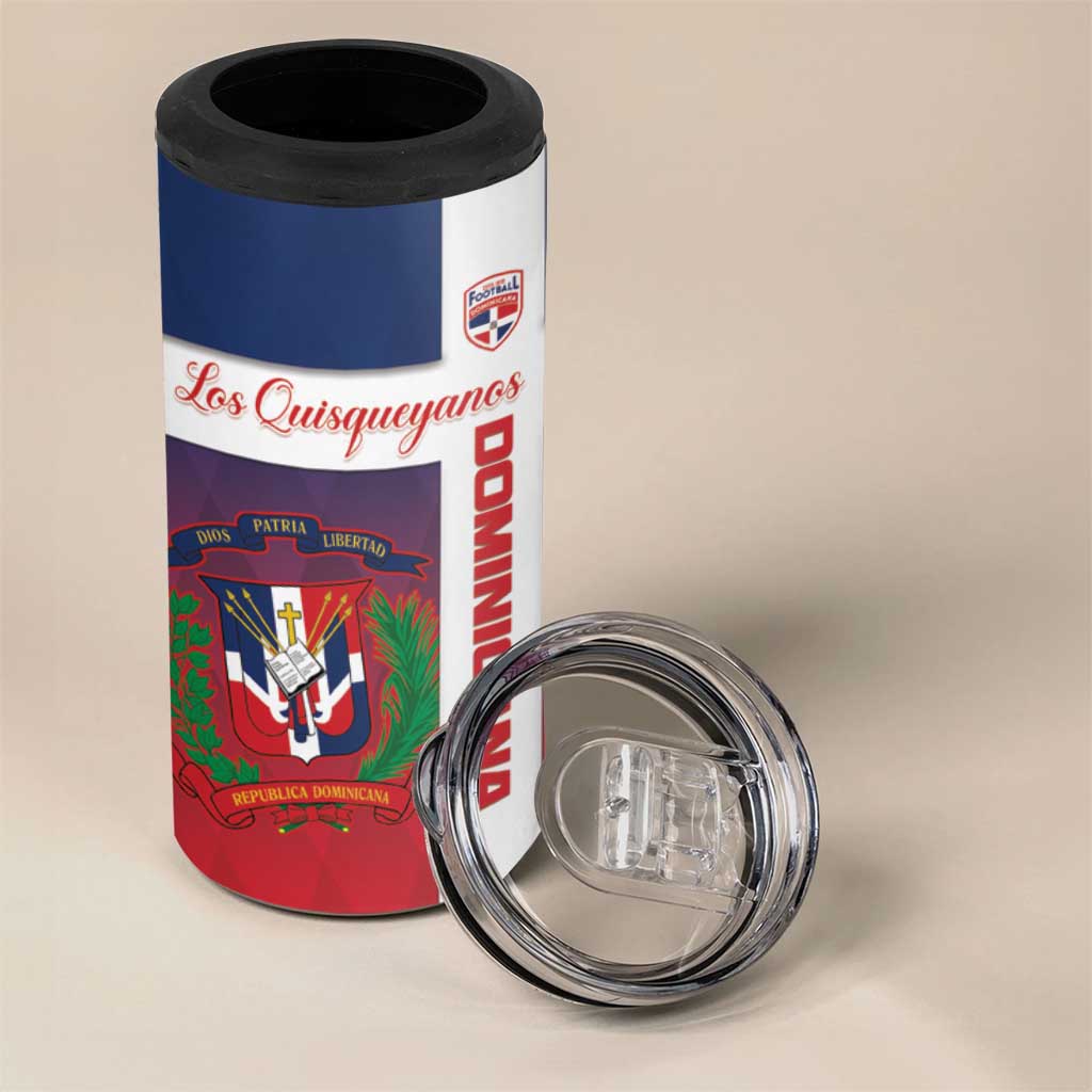 Custom Dominican Republic Football 4 in 1 Can Cooler Tumbler Come On Los Quisqueyanos