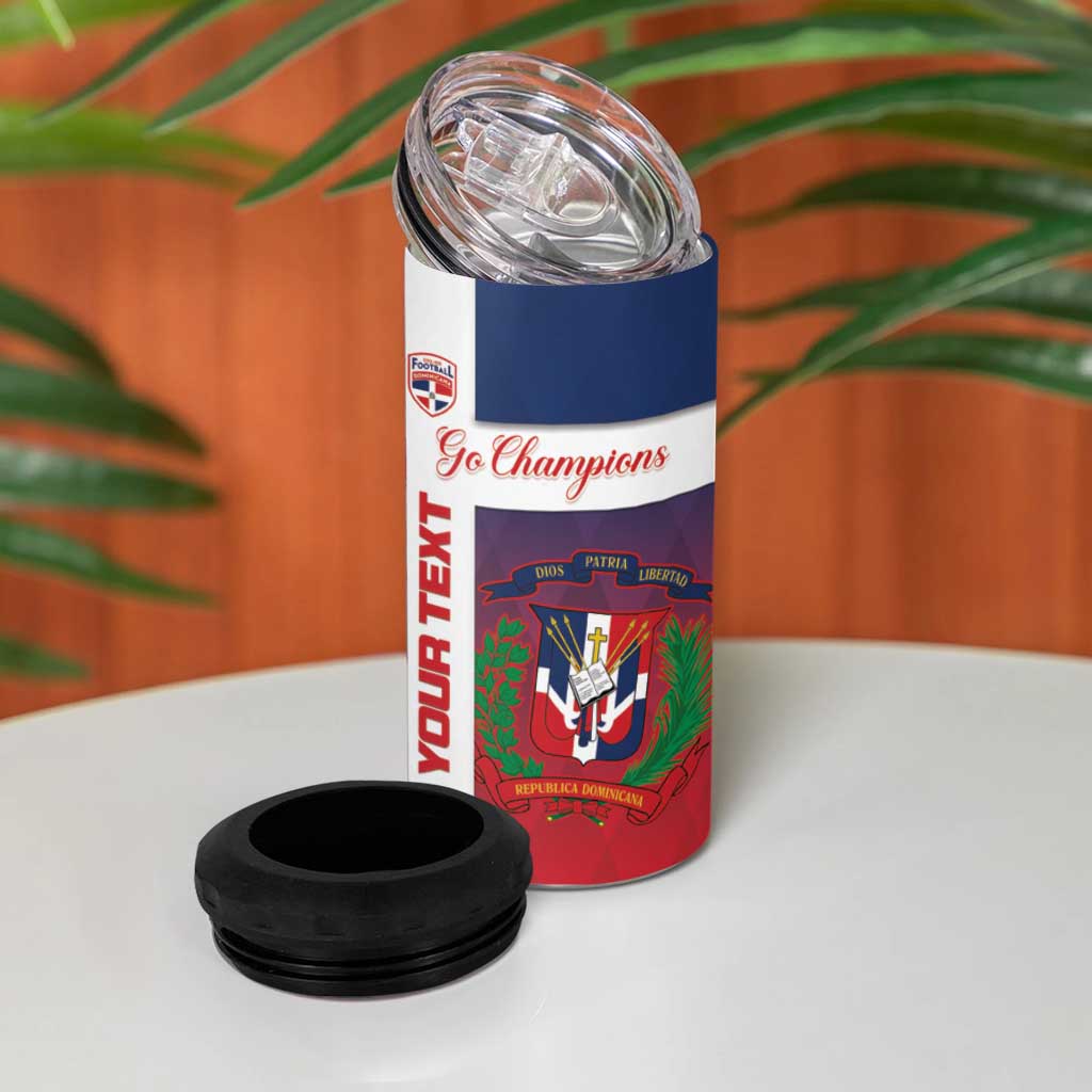 Custom Dominican Republic Football 4 in 1 Can Cooler Tumbler Come On Los Quisqueyanos