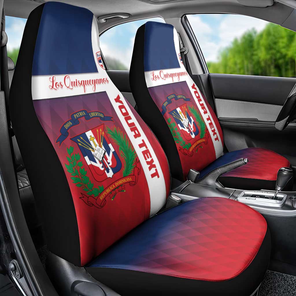 Custom Dominican Republic Football Car Seat Cover Come On Los Quisqueyanos