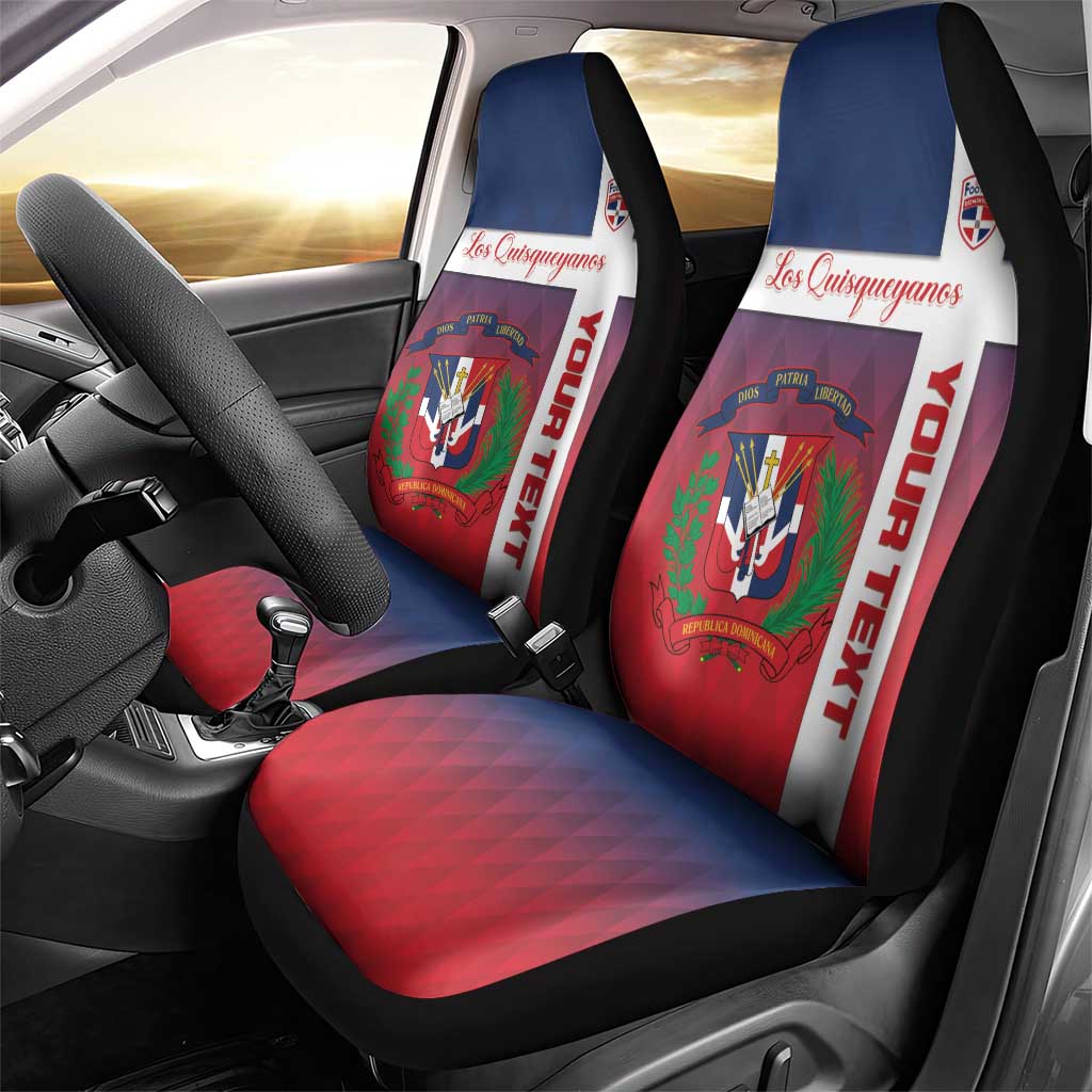 Custom Dominican Republic Football Car Seat Cover Come On Los Quisqueyanos