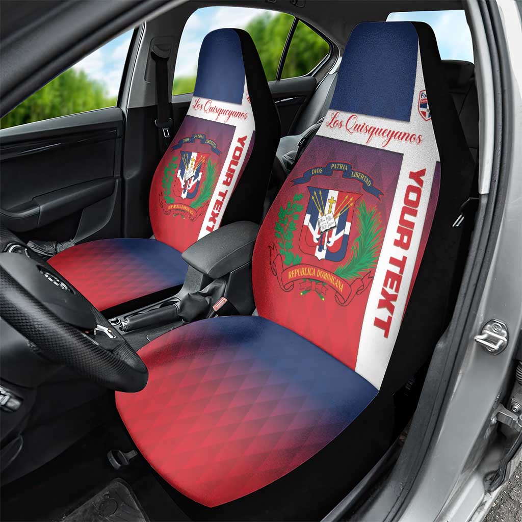 Custom Dominican Republic Football Car Seat Cover Come On Los Quisqueyanos
