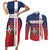 Custom Dominican Republic Football Couples Matching Short Sleeve Bodycon Dress and Long Sleeve Button Shirt Come On Los Quisqueyanos