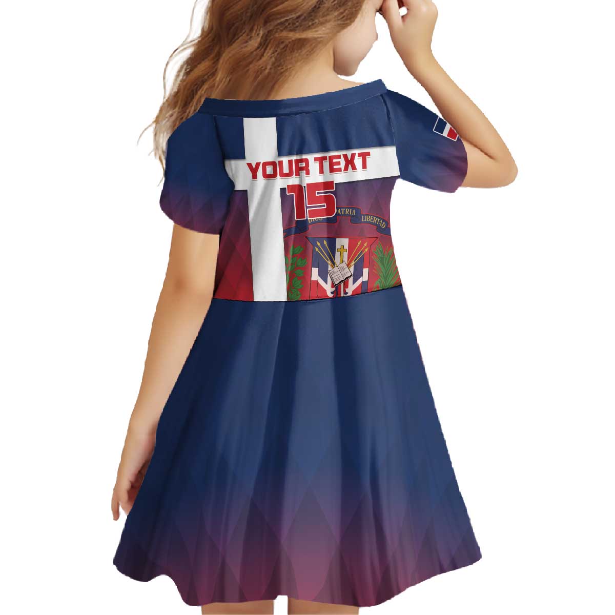 Custom Dominican Republic Football Family Matching Off The Shoulder Long Sleeve Dress and Hawaiian Shirt Come On Los Quisqueyanos