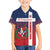 Custom Dominican Republic Football Family Matching Off The Shoulder Long Sleeve Dress and Hawaiian Shirt Come On Los Quisqueyanos