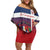 Custom Dominican Republic Football Family Matching Off Shoulder Short Dress and Hawaiian Shirt Come On Los Quisqueyanos