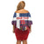 Custom Dominican Republic Football Family Matching Off Shoulder Short Dress and Hawaiian Shirt Come On Los Quisqueyanos