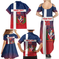 Custom Dominican Republic Football Family Matching Summer Maxi Dress and Hawaiian Shirt Come On Los Quisqueyanos