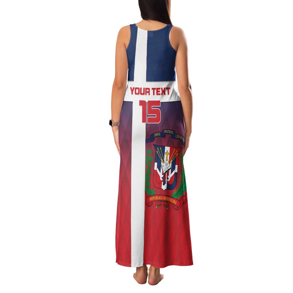 Custom Dominican Republic Football Family Matching Tank Maxi Dress and Hawaiian Shirt Come On Los Quisqueyanos