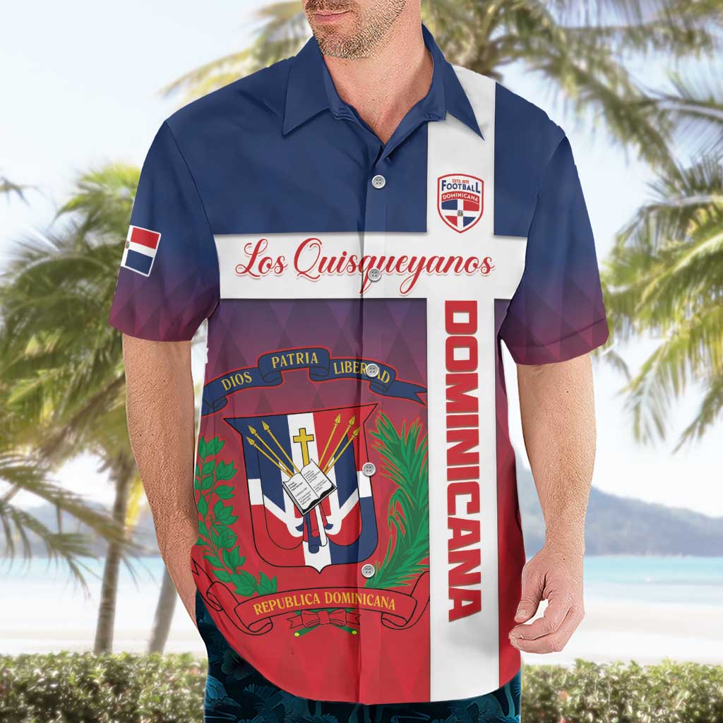Custom Dominican Republic Football Hawaiian Shirt Come On Los Quisqueyanos