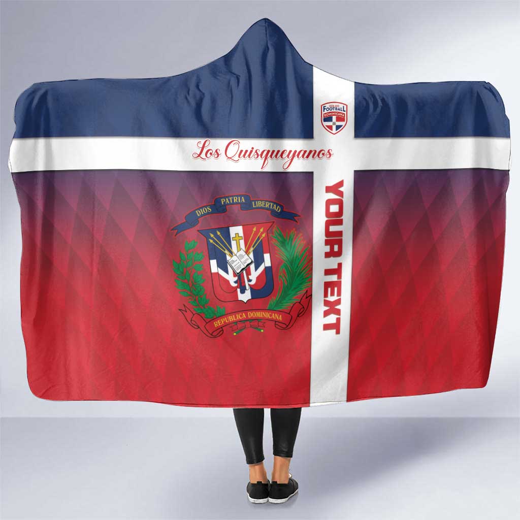 Custom Dominican Republic Football Hooded Blanket Come On Los Quisqueyanos